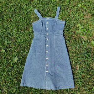 NWOT💙button down pinstripe dress with pockets